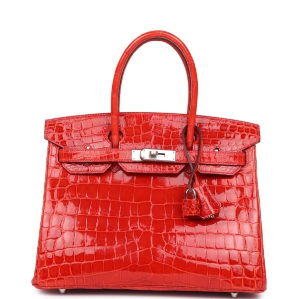 Hermes Birkin 30 Geranium Shiny Niloticus Crocodile Palladium Hardware 69604 product photo 1