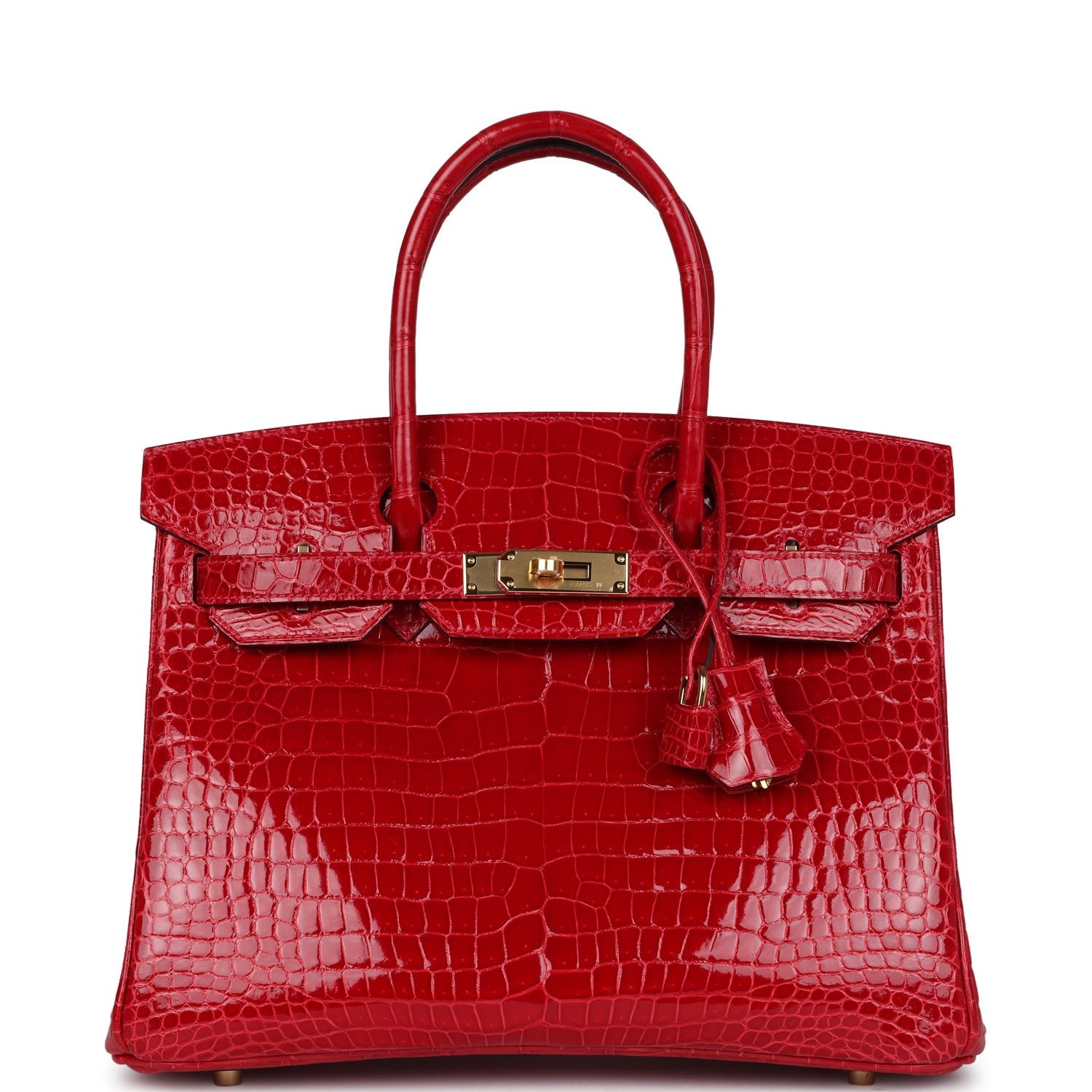Hermes Birkin 30 Braise Shiny Porosus Crocodile Gold Hardware 69605 product photo 1