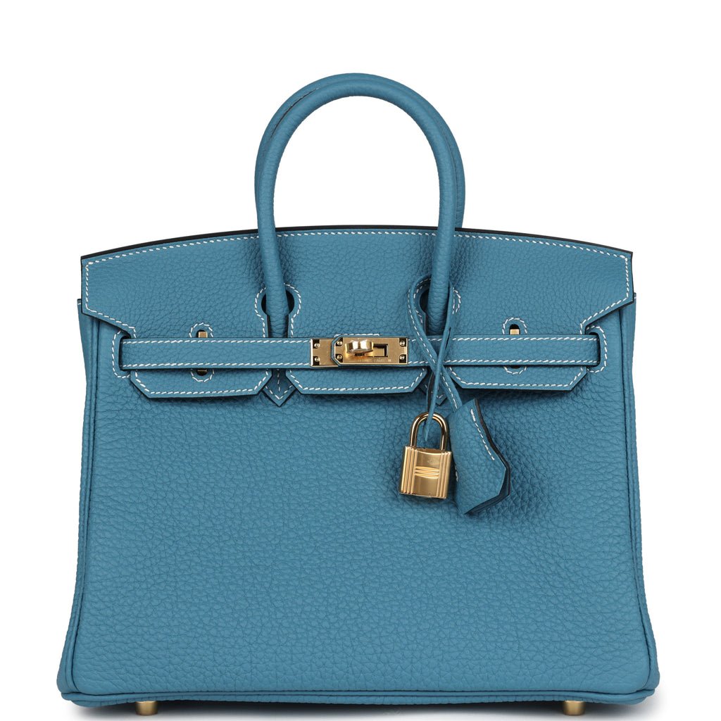 Hermes Birkin 25 Blue Jean Togo Gold Hardware 70059 product photo 1