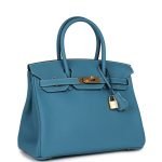 Hermes Birkin 30 Blue Jean Togo Gold Hardware 70062 product photo 2
