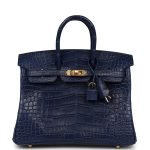 Hermes Birkin 25 Bleu Saphir Matte Alligator Gold Hardware 70482 product photo 1