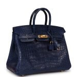 Hermes Birkin 25 Bleu Saphir Matte Alligator Gold Hardware 70482 product photo 2