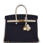 Hermes Special Order (hss) Birkin 25 Bleu Nuit And Craie Togo Gold Hardware 70513 product photo 1