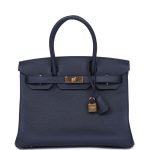 Hermes Birkin 30 Bleu Nuit Togo Gold Hardware 70514 product photo 1
