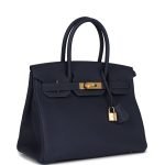 Hermes Birkin 30 Bleu Nuit Togo Gold Hardware 70553 product photo 2