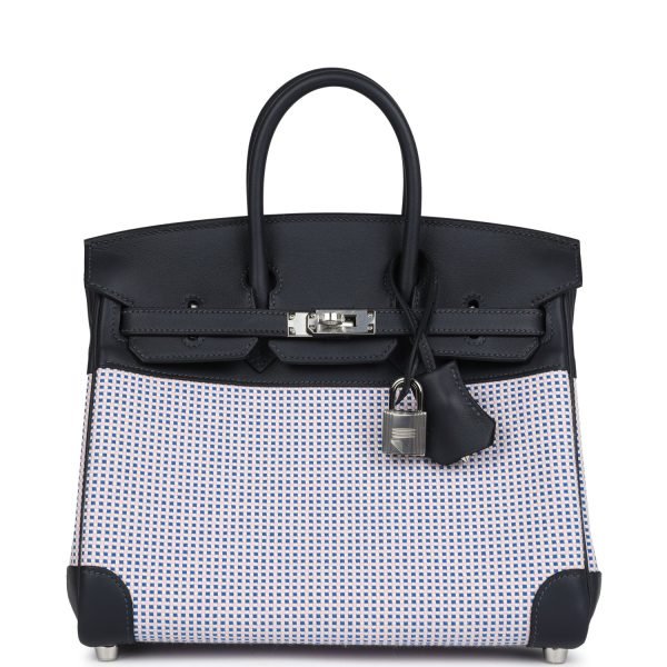 Hermes Birkin Quadrille 25 Caban Swift And Toile Palladium Hardware 70593 product photo 1