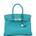 Hermes Birkin 30 Bleu Paon Epsom Gold Hardware 70596 product photo 1