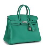 Hermes Birkin 25 Vert Vertigo Verso Swift Palladium Hardware 70868 product photo 2