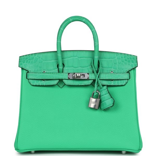 Hermes Birkin 25 Vert Comics Togo And Matte Alligator Touch Palladium Hardware 70982 product photo 1