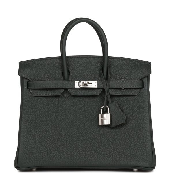 Hermes Birkin 25 Vert Fonce Togo Palladium Hardware 71059 product photo 1