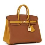 Hermes Special Order (hss) Birkin 25 Gold And Jaune Ambre Togo Brushed Gold Hardware 71162 product photo 2