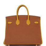Hermes Special Order (hss) Birkin 25 Gold And Jaune Ambre Togo Brushed Gold Hardware 71162 product photo 4