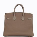 Hermes Special Order (hss) Birkin 25 Etoupe And Etain Togo Brushed Gold Hardware 71959 product photo 4