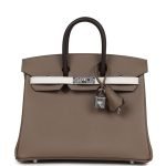 Hermes Birkin 25 Tri-Color Etoupe, Ebene And Gris Pale Epsom Palladium Hardware 71998 product photo 1