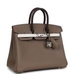 Hermes Birkin 25 Tri-Color Etoupe, Ebene And Gris Pale Epsom Palladium Hardware 71998 product photo 2