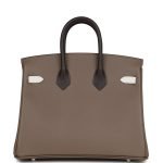 Hermes Birkin 25 Tri-Color Etoupe, Ebene And Gris Pale Epsom Palladium Hardware 71998 product photo 4