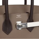 Hermes Birkin 25 Tri-Color Etoupe, Ebene And Gris Pale Epsom Palladium Hardware 71998 product photo 6