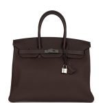 Hermes Birkin 35 Chocolate Togo Palladium Hardware 73173 product photo 1
