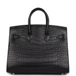 Hermes Birkin Sellier 25 Black Matte Alligator Palladium Hardware 73176 product photo 4