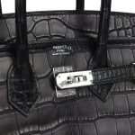 Hermes Birkin Sellier 25 Black Matte Alligator Palladium Hardware 73176 product photo 6