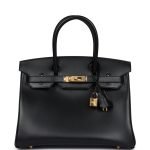 Hermes Birkin 30 Black Tadelakt Gold Hardware 73297 product photo 1