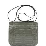 Hermes Constance 18 Gris Ciment Shiny Alligator Palladium Hardware 73840 product photo 4