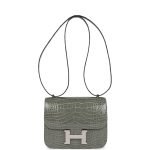 Hermes Constance 18 Gris Ciment Shiny Alligator Palladium Hardware 73840 product photo 6