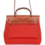 Hermes Herbag Zip PM 31 Capucine Toile H Berline Vache Fauve Hunter Naturel Palladium Hardware product photo 4