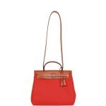Hermes Herbag Zip PM 31 Capucine Toile H Berline Vache Fauve Hunter Naturel Palladium Hardware product photo 6