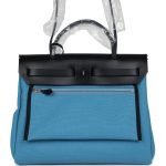 Hermes Herbag Zip PM 31 Blue Jean Toile H And Black Vache Hunter Palladium Hardware 74132 product photo 4