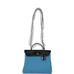Hermes Herbag Zip PM 31 Blue Jean Toile H And Black Vache Hunter Palladium Hardware 74132 product photo 7