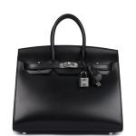 Hermes Birkin Sellier 25 Black Box Palladium Hardware 81606 product photo 1