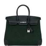 Hermes Birkin 35 Vert Anglais Feutre Wool And Vert Fonce Feutre Swift Palladium Hardware 81687 product photo 1