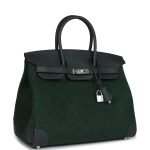 Hermes Birkin 35 Vert Anglais Feutre Wool And Vert Fonce Feutre Swift Palladium Hardware 81687 product photo 2