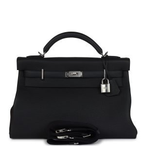 Hermes Kelly 42 Maxi Black Togo Palladium Hardware 81729 product photo 1