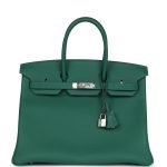 Hermes Birkin 35 Vert Moyen Togo Palladium Hardware 81781 product photo 1