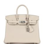 Hermes Birkin 25 Craie Togo Palladium Hardware 82072 product photo 1