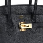 Hermes Birkin Sellier 25 Black Ostrich Gold Hardware 82904 product photo 6