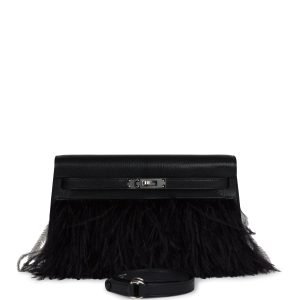 Hermes Kelly Elan Foile Chevre Chamkila And Ostrich Feather Palladium Hardware 83118 product photo 1