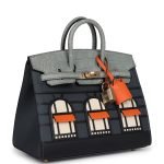 Hermes Night Sac Faubourg Birkin 20 Gris Misty Matte Alligator Permabrass Hardware 83127 product photo 2