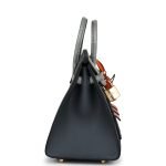 Hermes Night Sac Faubourg Birkin 20 Gris Misty Matte Alligator Permabrass Hardware 83127 product photo 3