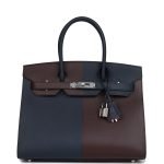 Hermes Casaque Birkin Sellier 30 Rouge Sellier And Bleu Indigo Epsom Palladium Hardware 83136 product photo 1