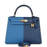 Hermes Kelly Sellier 28 Casaque Deep Bleu And Mykonos Epsom Gold Hardware 83146 product photo 1