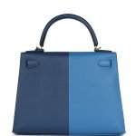Hermes Kelly Sellier 28 Casaque Deep Bleu And Mykonos Epsom Gold Hardware 83146 product photo 4
