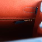 Hermes Kelly Sellier 28 Casaque Deep Bleu And Mykonos Epsom Gold Hardware 83146 product photo 8