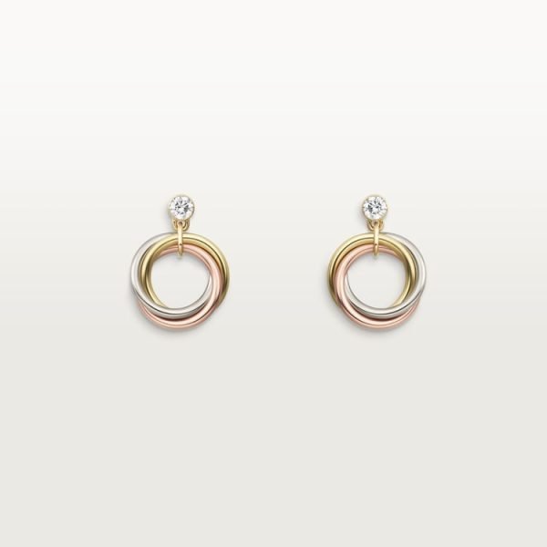 Trinity earrings, brilliant-cut diamonds