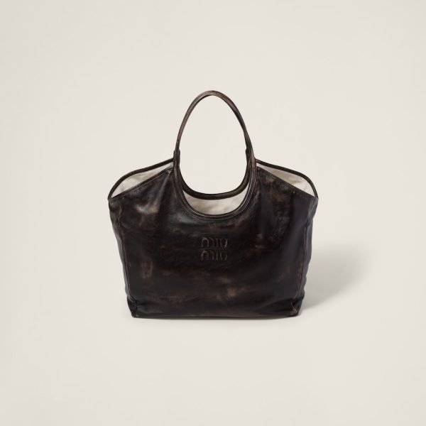 Leather tote bag
