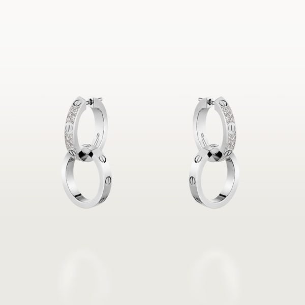LOVE earrings, multiwear, half-paved