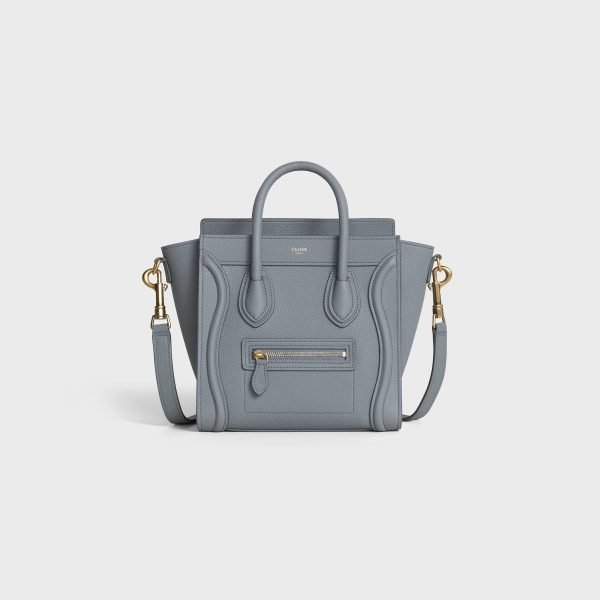 NANO LUGGAGE BAG IN BABY DRUNMED CALFSKIN KOHL