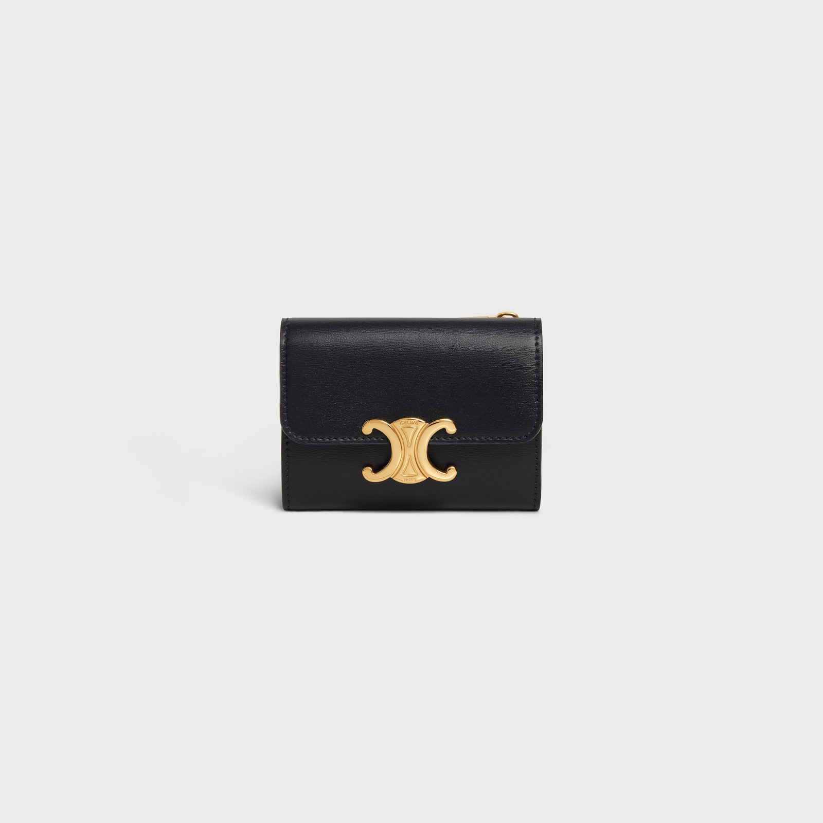 Compact Wallet With Coin Triomphe In Shiny Calfskin Black 10I653DPV.38NO product photo 1